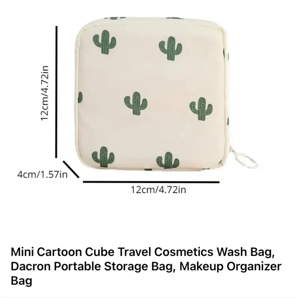 FREE W/ ANY PURCHASE $15+ Mini Cartoon Hearts Cube Travel Cosmetic Wash Bag Pink - Picture 8 of 9